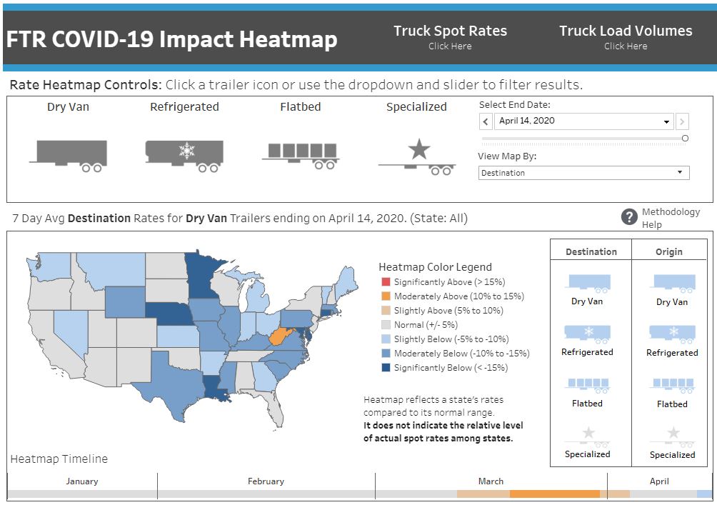 Truck Load Data Added to COVID-19 Impact Heatmap