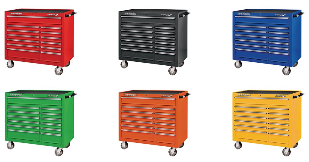 US General 44 in Double Bank Roller Cabinet - Colors