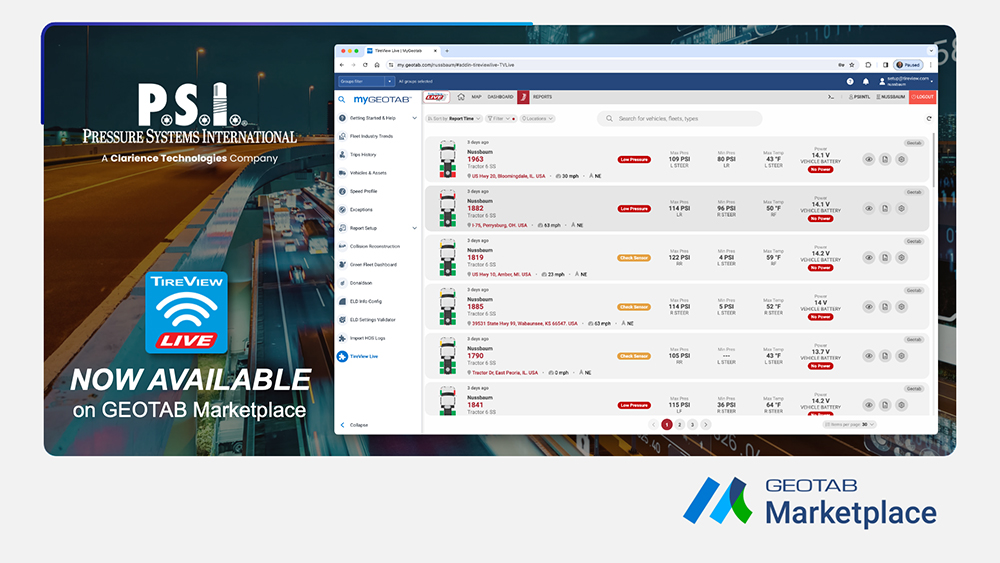 TireView LIVE PLUS ON GEOTAB Marketplace