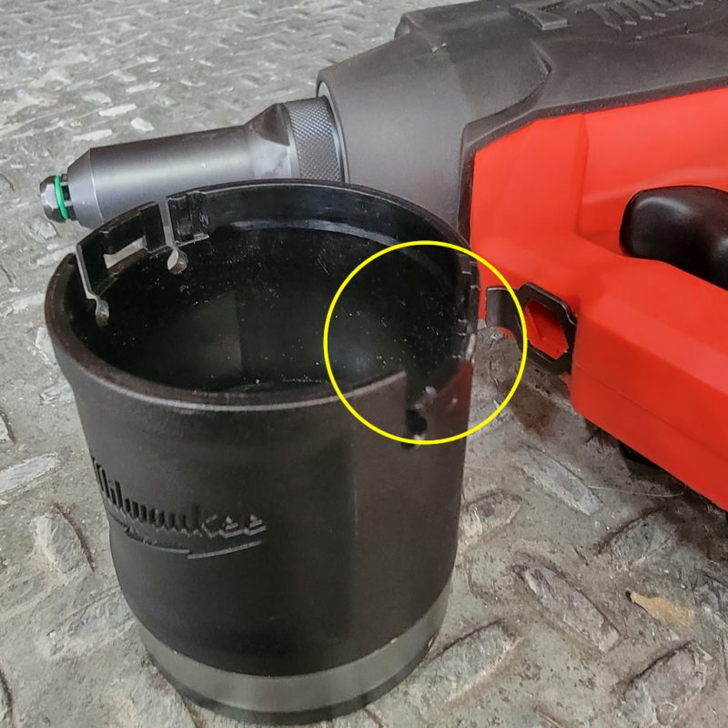 Milwaukee M18 Rivet Tool with Broken Mandrel Collector